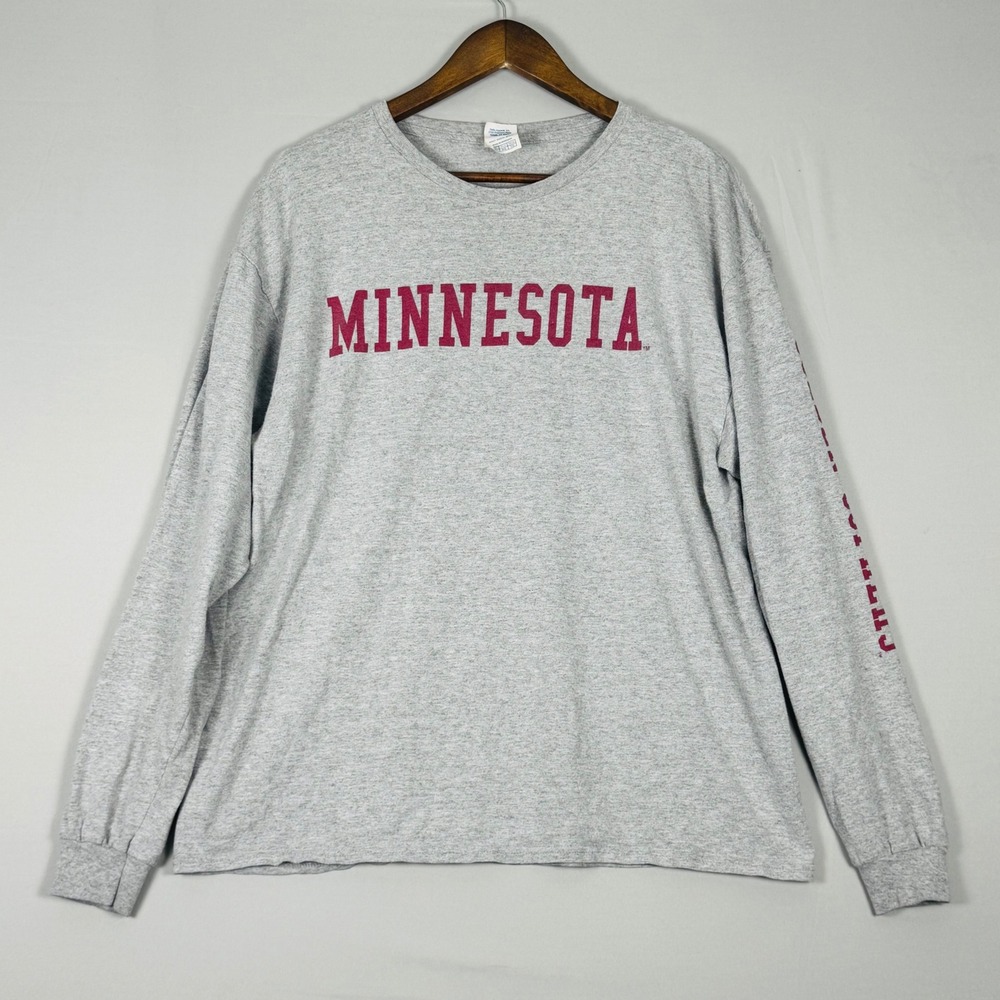 Delta Long Sleeve Shirt Mens XL Gray Excellent Minnesota Golden Gophers Y2K 00s